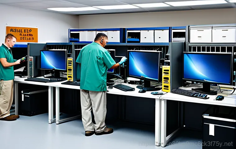 토평동 STATUS_INVALID_OBJECT - **Prompt:** A friendly computer repair technician, fully clothed in a professional uniform, assistin...