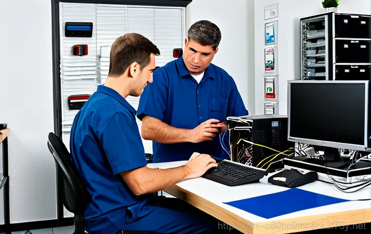 죽산면 STATUS_ACCESS_VIOLATION - **Image Prompt:** "A friendly computer repair technician, fully clothed in professional attire, help...
