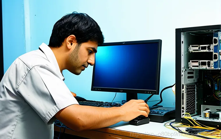 팽성읍 linux재설치 포맷  초기화 - "A friendly computer technician, fully clothed in a professional uniform, assisting a senior citizen...
