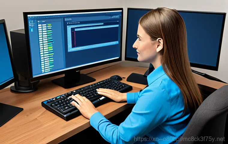 교문동 ftp서버출장방문수리점 - "A friendly computer technician in professional attire, repairing an FTP server in a modern office i...