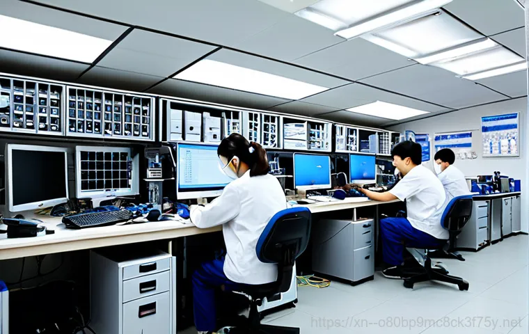 현수동 STATUS_KERNEL_SECURITY_CHECK - "A friendly computer repair technician, fully clothed in professional attire, assisting a 현수동 reside...