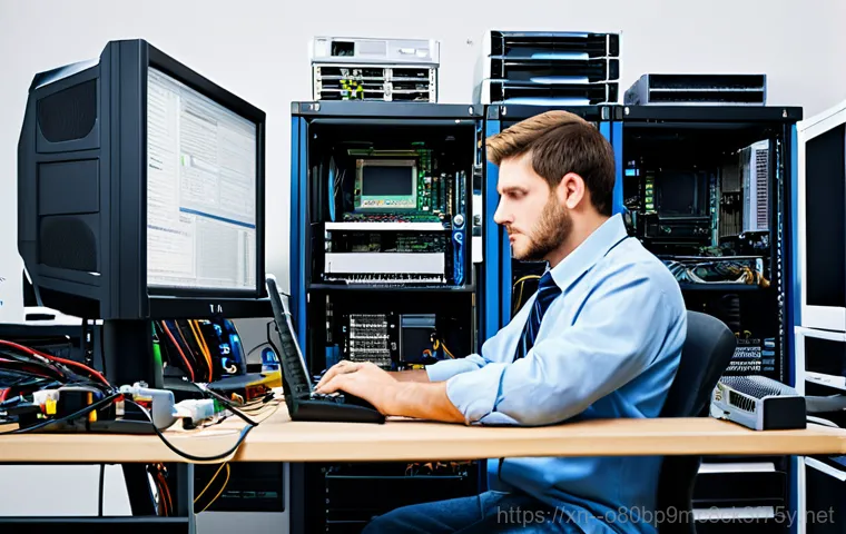 청량리동 STATUS_DISK_NOT_INITIALIZED - **Prompt:** A friendly computer technician, fully clothed in professional attire, helping a senior w...