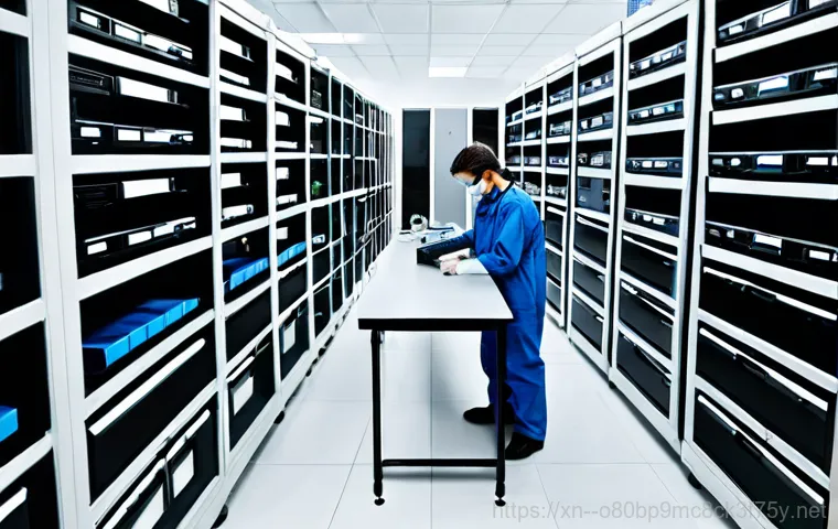 상갈동 STATUS_FILE_WRITE_FAILURE - "A computer technician in Sanggal-dong, South Korea, professionally dressed, examining a computer mo...