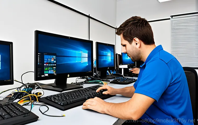 청호동 윈도우8 windows8 재설치 포맷  초기화 - "A friendly computer technician, fully clothed in a professional uniform, assisting a customer with ...