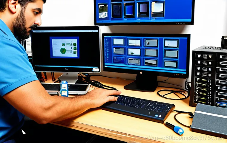신갈동 STATUS_SECURITY_POLICY_VIOLATION - A friendly computer technician in professional attire, assisting a senior citizen with their compute...