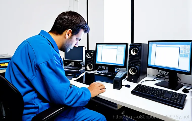 목내동 STATUS_IMAGE_ACCESS_DENIED - **Prompt:** A friendly computer technician assisting a woman with a computer problem in her home, pr...