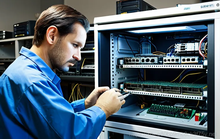 보개면 중고컴퓨터 pc 출장판매설치 - "A friendly IT technician, fully clothed in a professional uniform, is smiling while installing a us...