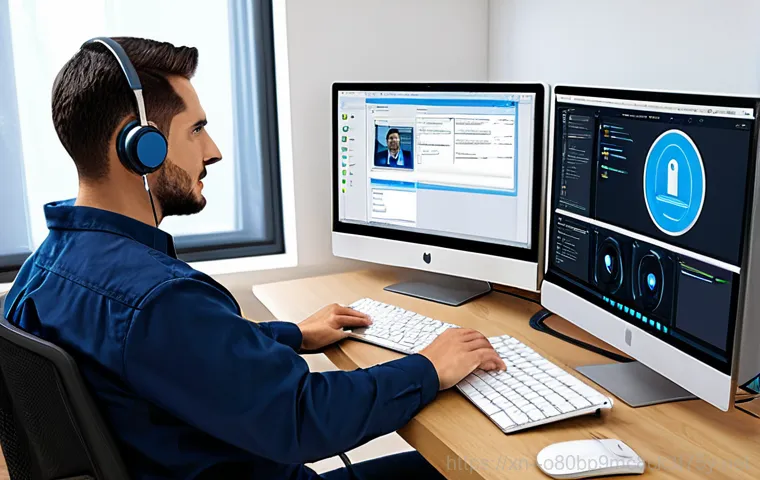대부동 SESSION_HAS_NO_PAGEFILE - Troubleshooting at a Desk**

A person sitting at a desk looking stressed at a computer displaying a ...