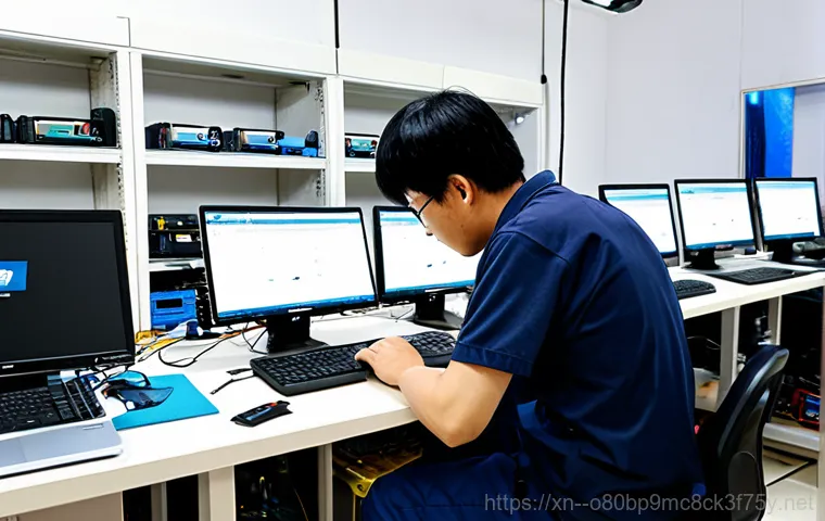 산성동 운영체제 os 재설치 포맷  초기화 - "A friendly IT technician from 'Dongnehyung Computer' helping a senior citizen with their computer i...