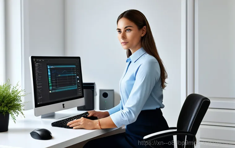 증일동 STATUS_IMAGE_NOT_FOUND - A friendly computer repair shop owner, fully clothed in casual but professional attire, assisting an...