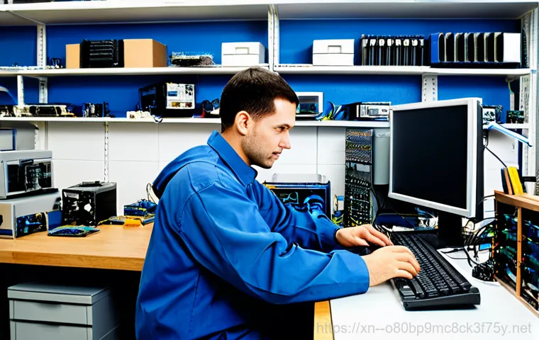 와동동 STATUS_KERNEL_LOG_FAILURE - **Prompt:** "A friendly computer technician, wearing a professional uniform, assisting a senior citi...