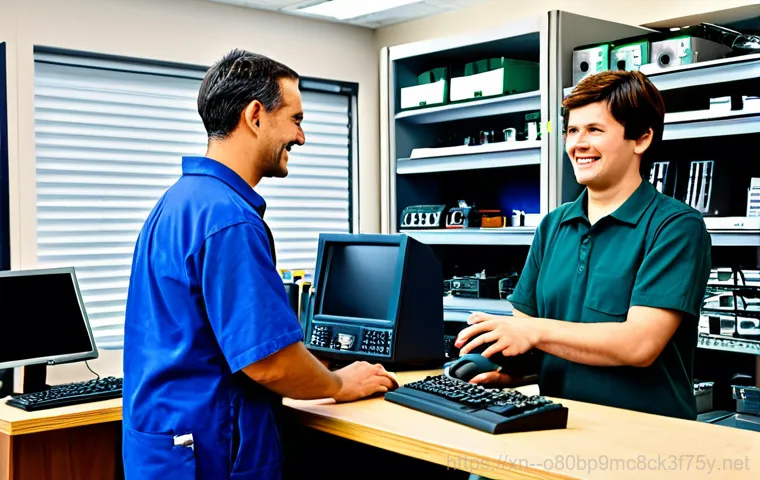 신림동 USER_MODE_HEALTH_MONITOR - **Prompt:** A computer technician, fully clothed in professional attire, diagnosing a blue screen er...