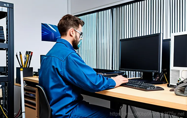 정남면 a disk read error occurred - "A friendly computer technician, fully clothed in a professional uniform, helping a senior citizen w...
