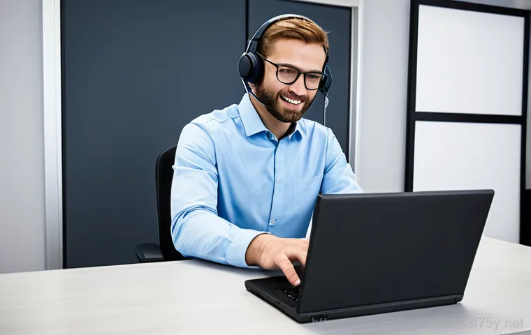 운북동 USER_MODE_HEALTH_MONITOR - "A professional computer technician, fully clothed in a clean uniform, carefully diagnosing a deskto...