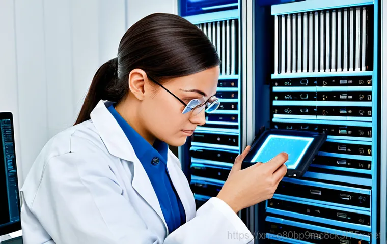 삼산동 블루스크린 - **Prompt:** "A close-up shot of a technician expertly installing an SSD into a desktop computer, com...