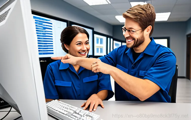 일산동 server출장방문수리점 - "A professional IT technician, fully clothed in appropriate attire, working on a server rack in a br...
