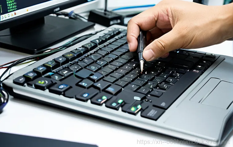 난곡동 STATUS_FILE_CORRUPTION - "A friendly, approachable computer repair technician, 'Dongnehyung Computer', assisting a frustrated...