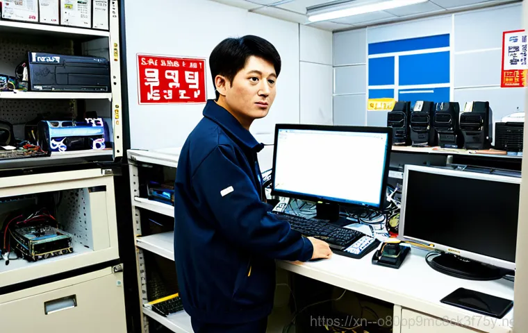 금천구 STATUS_KERNEL_MODE_EXCEPTION - **Prompt:** A friendly computer technician, "Dongnehyung Computer," assisting a senior citizen in th...