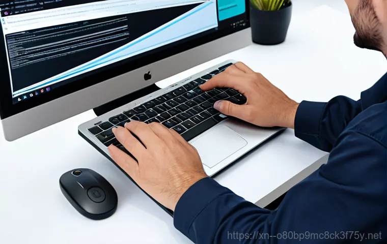 남창동 출장방문윈도우 windows 설치 - "A clean and organized computer repair shop with a technician, fully clothed in work clothes, diagno...