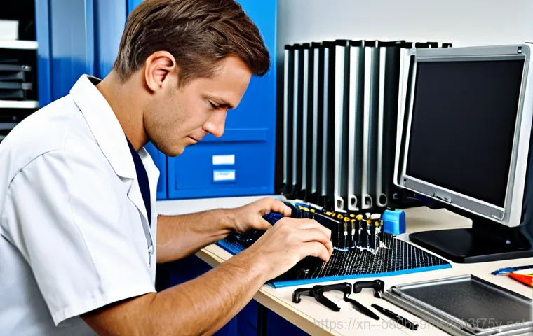 탑동 STATUS_KERNEL_RESOURCE_ERROR - RAM Replacement**

"A technician in professional attire replacing RAM sticks inside a desktop comput...