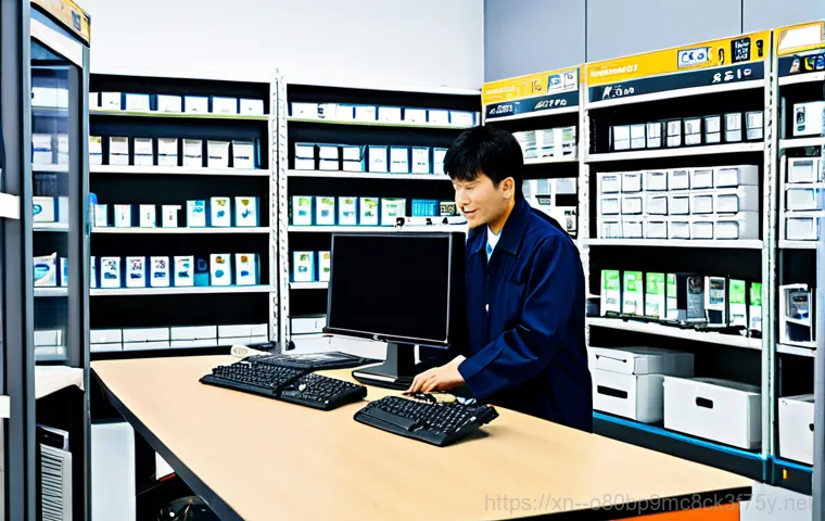 오산동 STATUS_IO_ERROR - **Prompt:** A friendly IT technician, fully clothed in a professional uniform, assisting a senior ci...