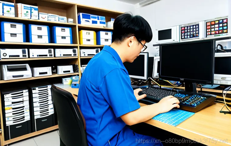 안녕동 press  f4  key - "A friendly computer technician, fully clothed in professional attire, assisting a senior citizen wi...