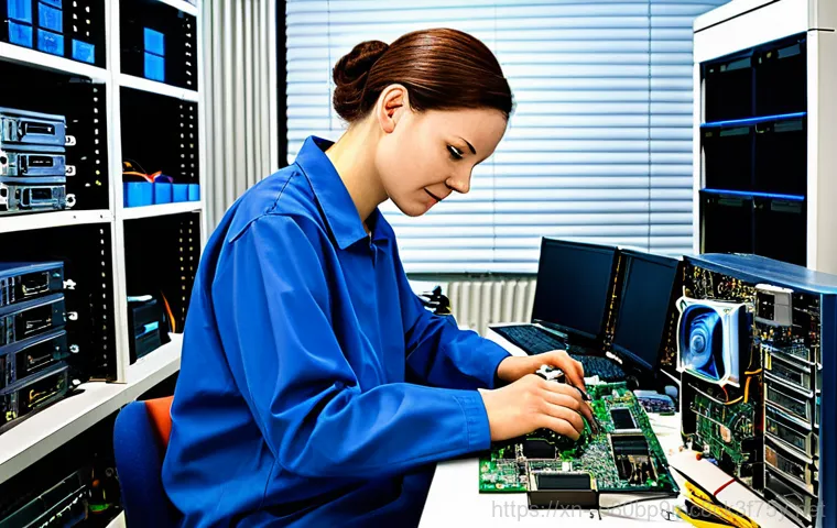 증포동 WIN32K_POWER_WATCHDOG_TIMEOUT - "A friendly technician, fully clothed in professional attire, helping a customer with a computer iss...