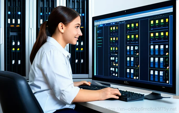 역촌동 ftp서버출장방문수리점 - "A professional IT technician in a clean and organized office environment, troubleshooting an FTP se...