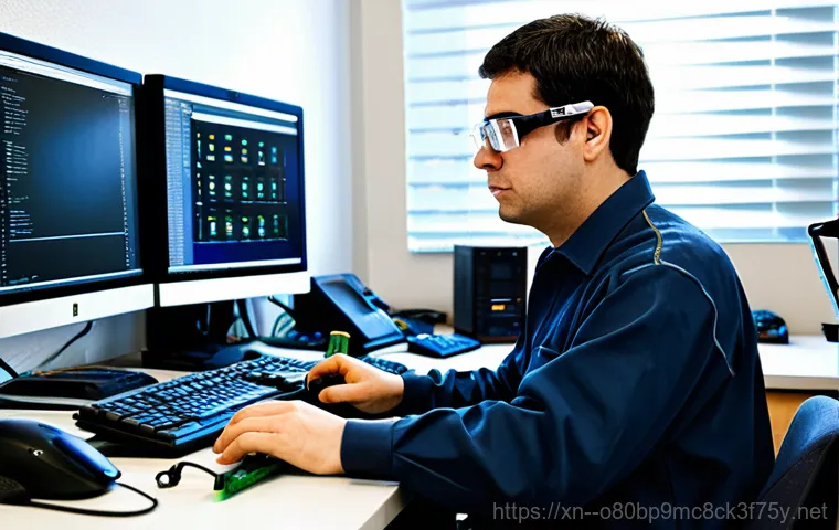 덕양구 THREAD_TERMINATION_PORT - "A friendly computer repair technician, fully clothed in a professional uniform, assisting a custome...