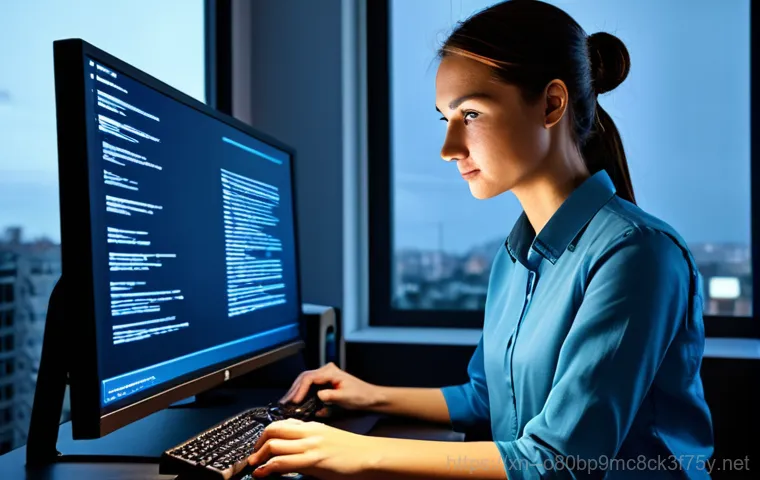 노량진 네트워크구축 설정 및 세팅오류해결 - **Prompt:** A friendly computer technician, fully clothed in a professional uniform, assisting a stu...
