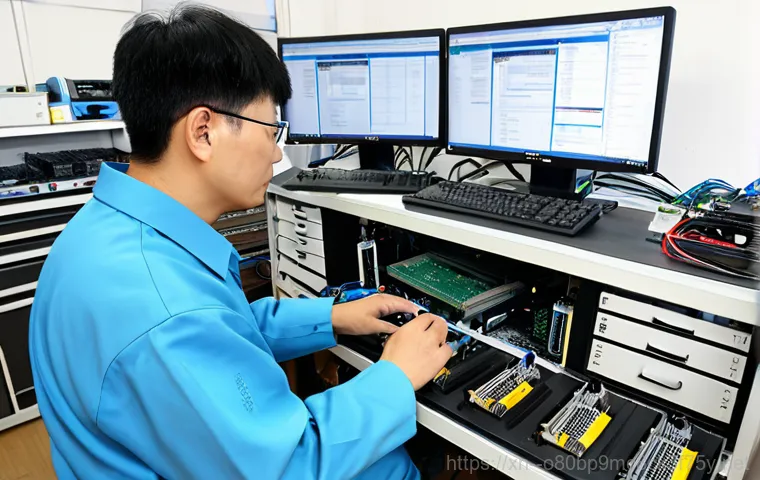 서원동 ATTEMPTED_EXECUTE_OF_NOEXECUTE_MEMORY - "A friendly Seowon-dong resident learning about computer maintenance from a helpful guide, fully clo...