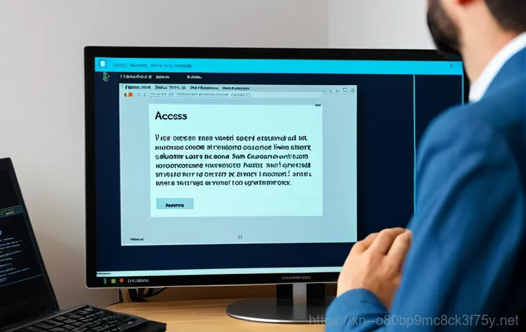 월송동 STATUS_KERNEL_ACCESS_DENIED - "A friendly computer repair technician in a clean, organized workshop, assisting a customer with a c...
