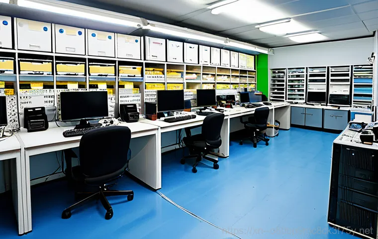 충무로 STATUS_DEVICE_OFFLINE - **Prompt:** A concerned IT technician in Chungmuro, Seoul, troubleshooting a computer displaying a "...