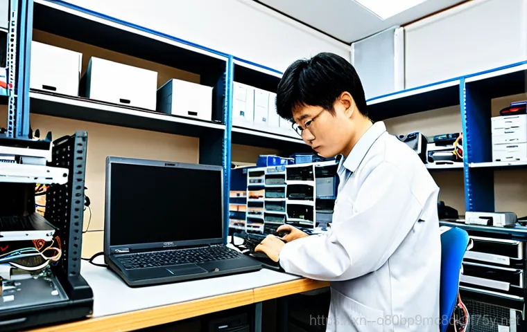 효창동 악성코드 바이러스 - "A friendly computer technician assisting an elderly resident of Hyochang-dong with their computer, ...