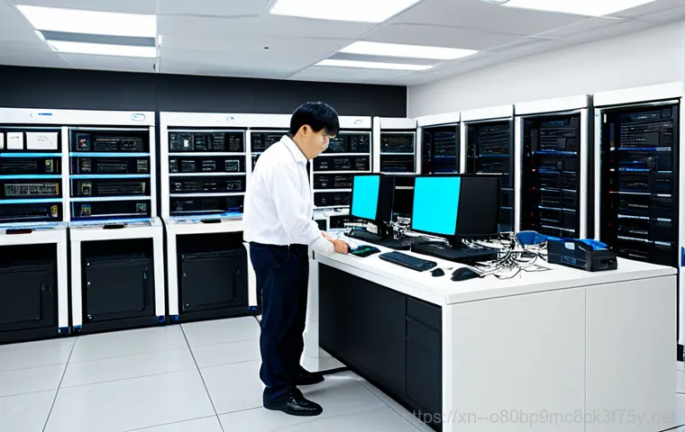 우정읍 STATUS_IO_TIMEOUT - "A technician working on computer data recovery, wearing appropriate clothing, in a clean, organized...