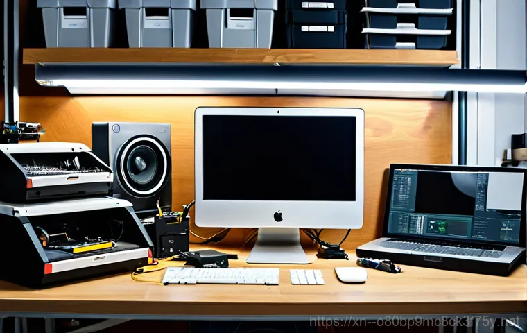 중구 DEVICE_DRIVER_MISMATCH - **Prompt:** A friendly computer technician assisting a customer with a Macbook in a bright, modern r...