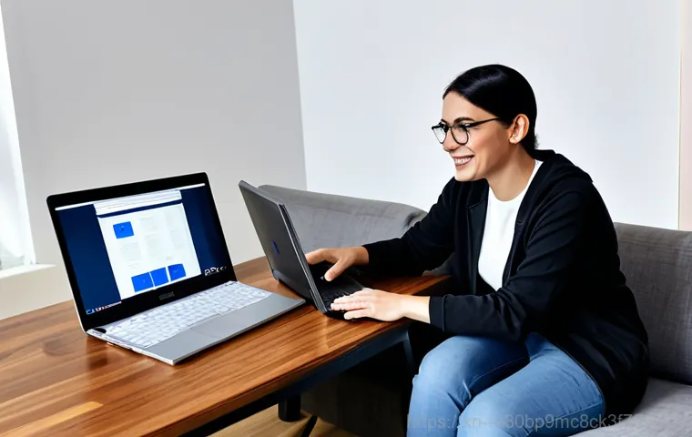 산현동 STATUS_MEMORY_ACCESS_DENIED - "A professional IT technician, fully clothed in a clean uniform, diagnosing a computer displaying a ...