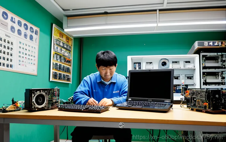 장교동 STATUS_INVALID_OBJECT - **Prompt:** A friendly computer technician, fully clothed, in a Janggyo-dong apartment, helping a se...