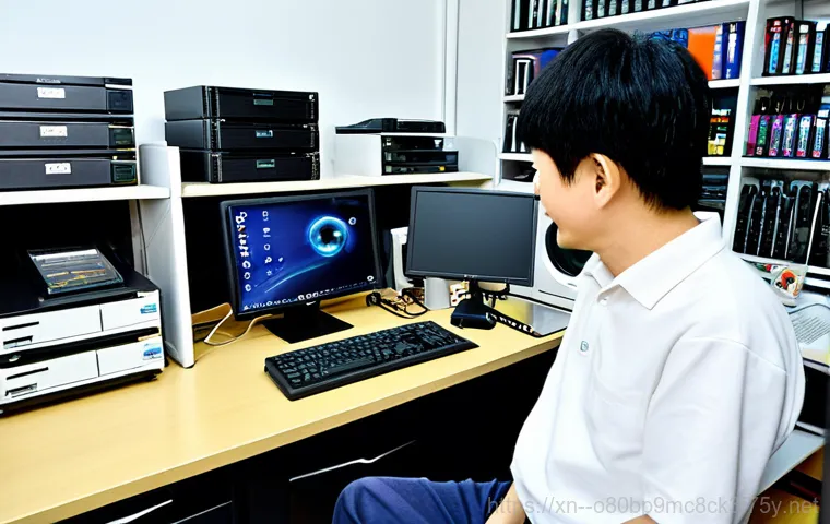 재궁동 절전모드 - **

"A friendly computer repair technician, fully clothed in professional attire, assisting a senior...