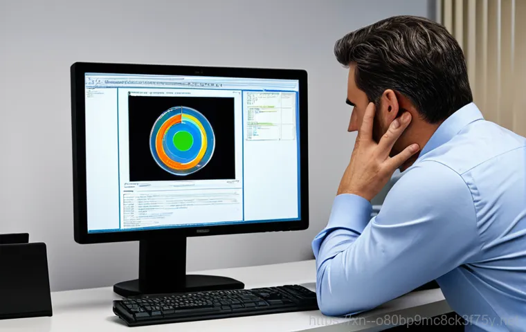 서운동 STATUS_DISK_READ_FAILURE - "A friendly computer technician in a clean, well-lit workshop, diagnosing a computer with a visible ...