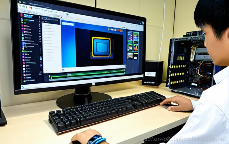 천호동 STATUS_SYSTEM_FILE_MISSING - Data Recovery in Progress**

"A specialized data recovery workstation, featuring a computer screen d...