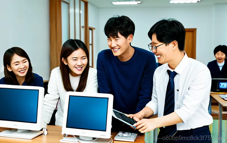 율목동 STATUS_SYSTEM_FILE_MISSING - **Prompt:** A computer repair shop interior in Yulmok-dong, South Korea, showcasing a clean and orga...