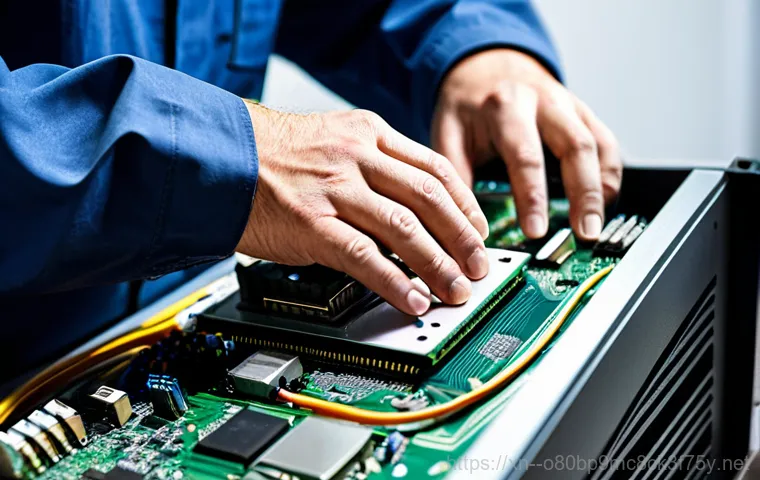 도내동 STATUS_INSTRUCTION_FAILED - **Prompt:** A diverse team of IT professionals in a modern office, collaborating on a network server...