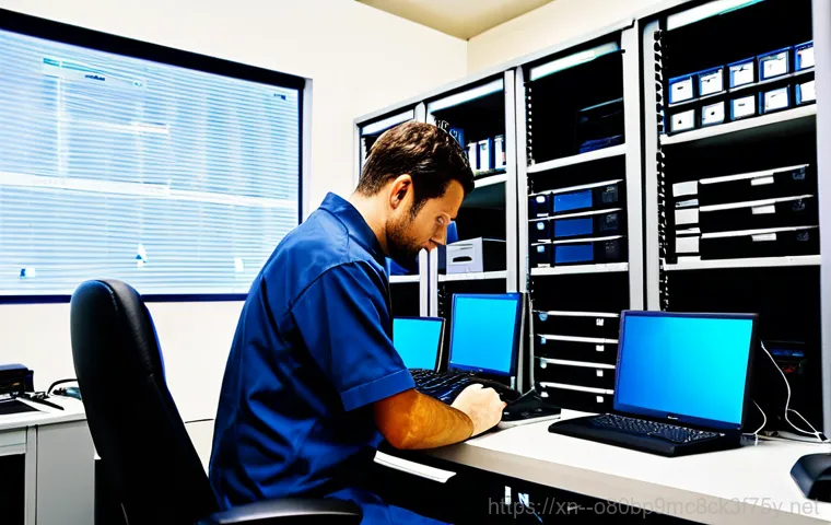 답동 NAS출장방문수리점 - **Prompt:** A friendly computer technician wearing a clean uniform, helping a senior woman with her ...