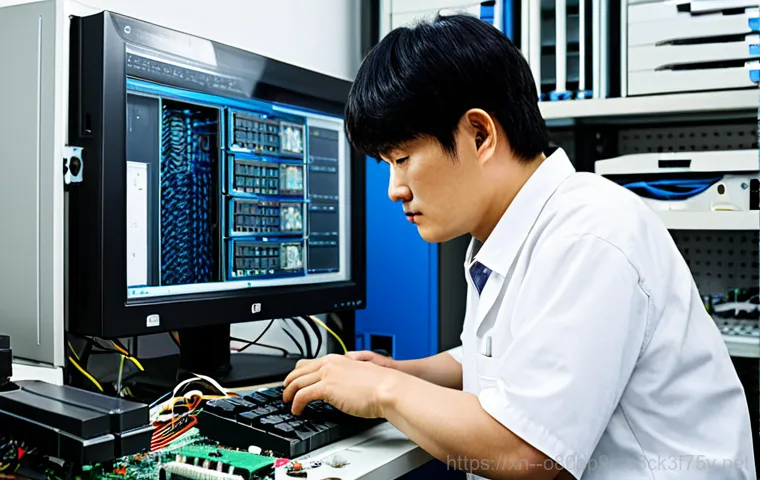 성석동 SESSION3_INITIALIZATION_FAILED - A friendly computer repair technician, fully clothed, helping a Seongseok-dong resident with their d...