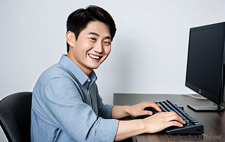 성석동 SESSION3_INITIALIZATION_FAILED - A clean, well-lit computer repair shop in Seongseok-dong, featuring a technician fully clothed in pr...
