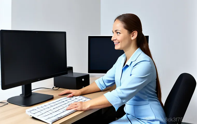 광희동 Press Ctrl Alt Del to restart - **Prompt:** A computer technician in a clean workspace, diagnosing a PC displaying the "Press Ctrl+A...