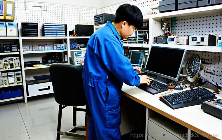 신곡동 케이블연결확인 - A helpful computer expert in a modest business casual outfit, providing remote technical support, si...