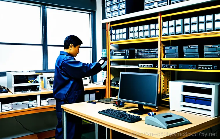 가산면 VIDEO_DRIVER_INIT_FAILURE - "A friendly IT technician in Gassand-myeon helping a senior citizen with their computer, showing a b...