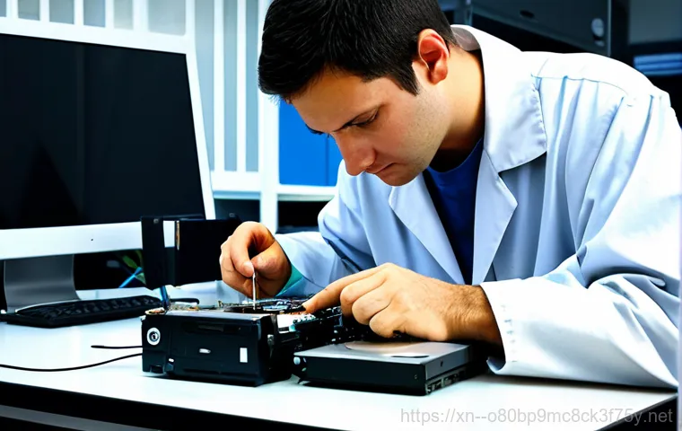 답동 STATUS_DISK_READ_FAILURE - Computer Repair Technician at Work**

"A professional computer repair technician, fully clothed in a...